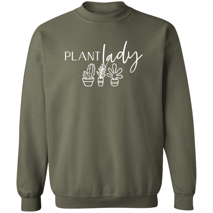 Plant Lady crewneck sweatshirt in Military Green