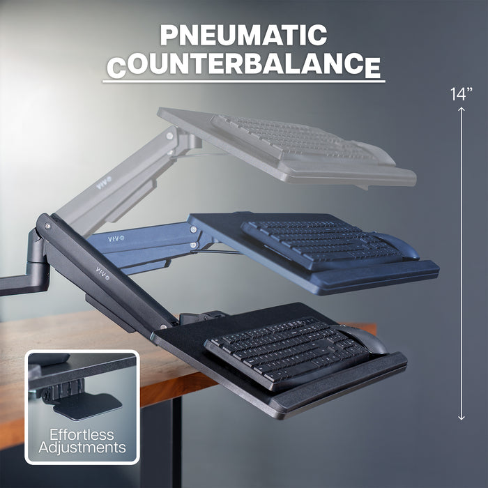 Pneumatic Pole Mounted Keyboard Tray Counterbalance