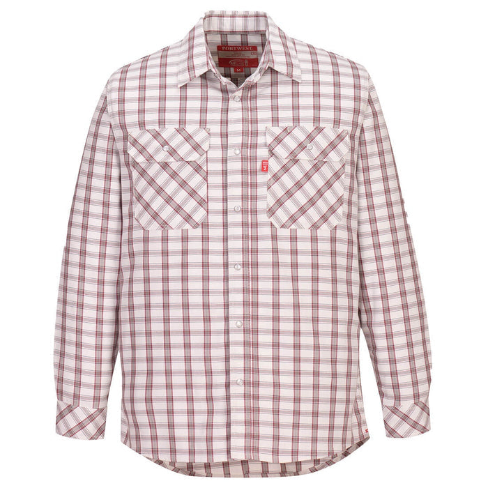 Portwest Bizflame 88/12 FR Plaid Shirt-UFR97-White Plaid