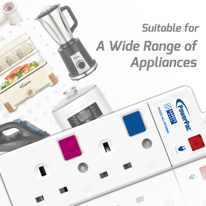 PowerPac Extension Cord, Extension Socket, Power Cord, Power Extension 2 Metre 2 way (PP3882-2)