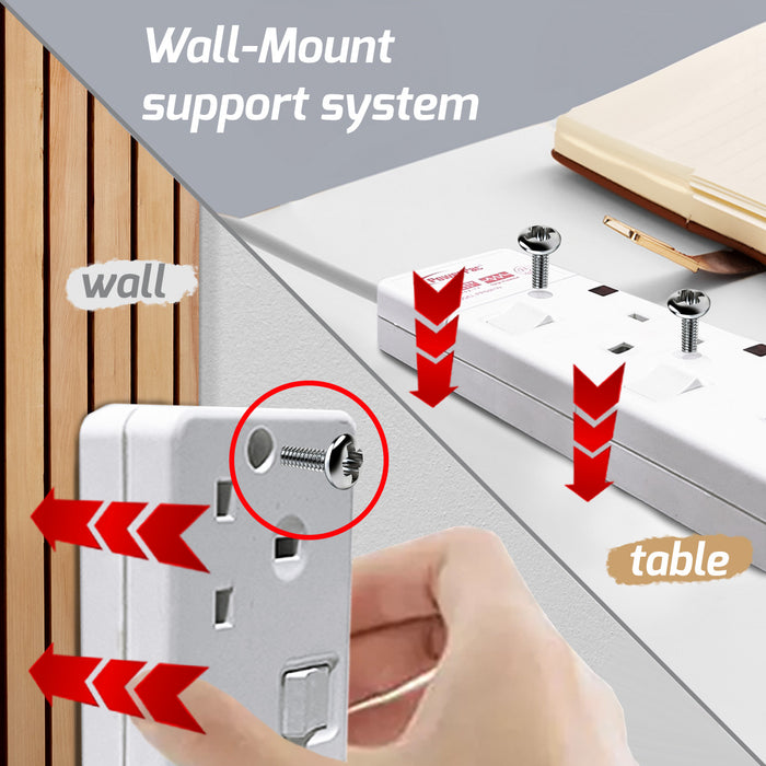 PowerPac Extension Cord, Extension Socket, Power Cord, Power Extension 3 Metre 6 way (PP3886N)