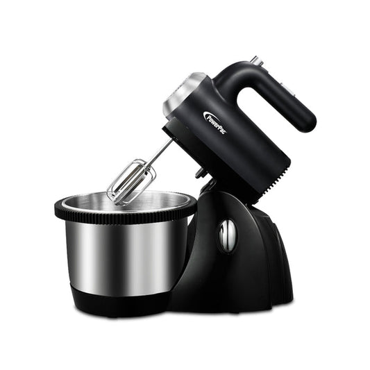 PowerPac Hand / Stand Mixer With Bowl (PPSM208) Black