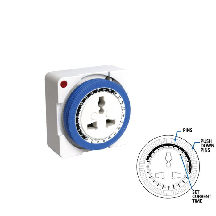 Mechanical 24hrs Timer Plug (TH124) - PowerPacSG