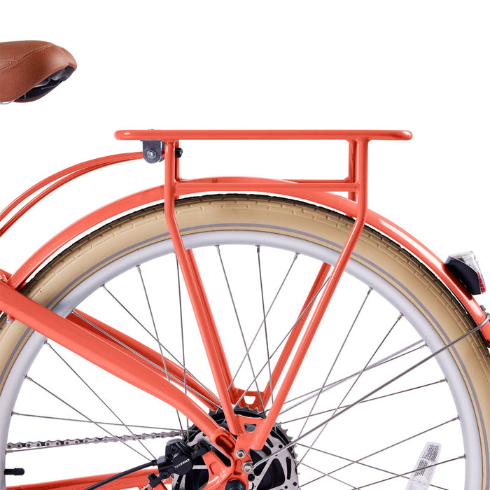 Side shot of the Bluejay Premiere Lite Rear Rack in California Coral