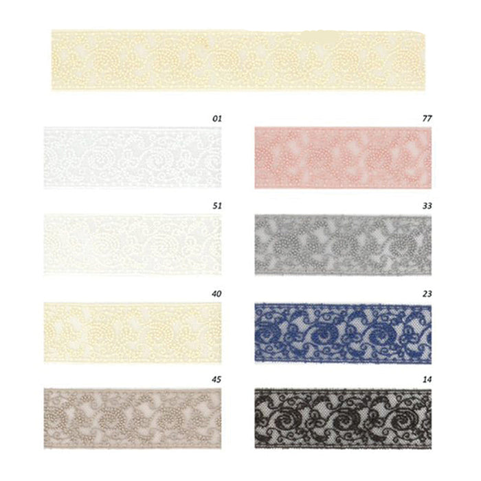 Premium Quality 1 1/16" Embroidered Lace Trim