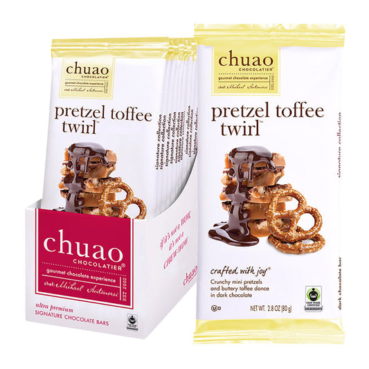 Pretzel Toffee Twirl Chuao Dark Chocolate Bars - 10ct