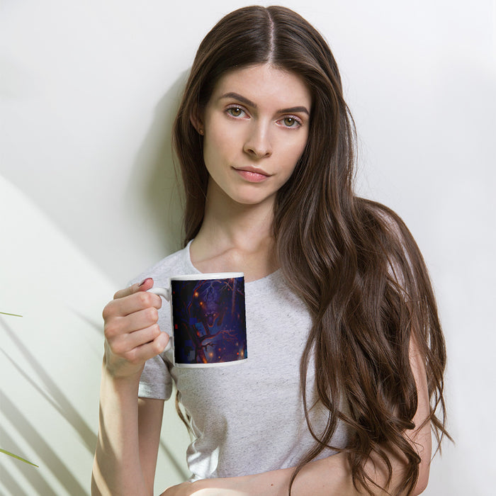 Prowling Envy White glossy mug