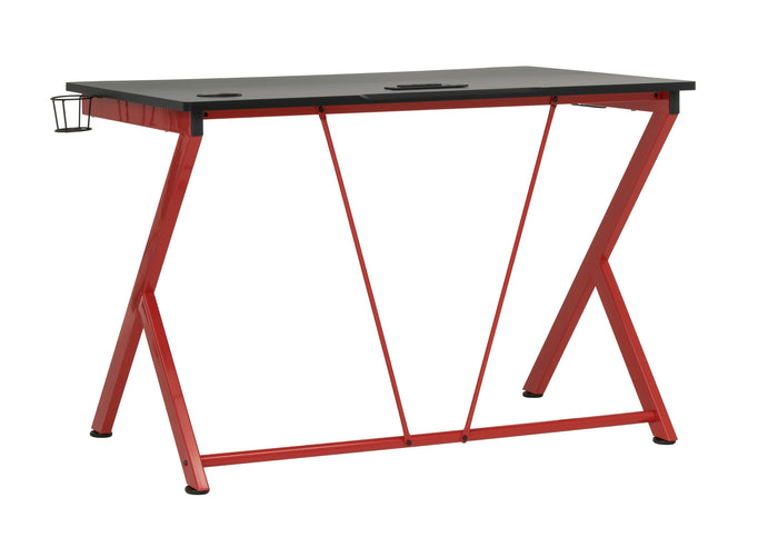 Quest PC Gaming/Computer/Student Desk (52" Wide) w/Charging Station, Red / Black 51254