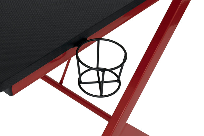 Quest PC Gaming/Computer/Student Desk (52" Wide) w/Charging Station, Red / Black 51254