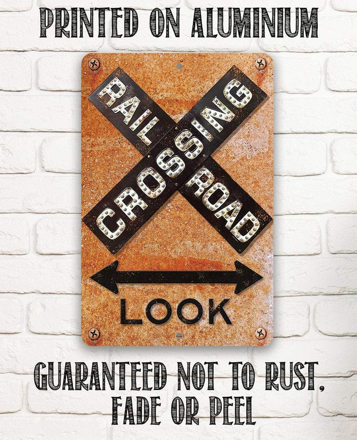 Railroad Crossing - Metal Sign | Lone Star Art.