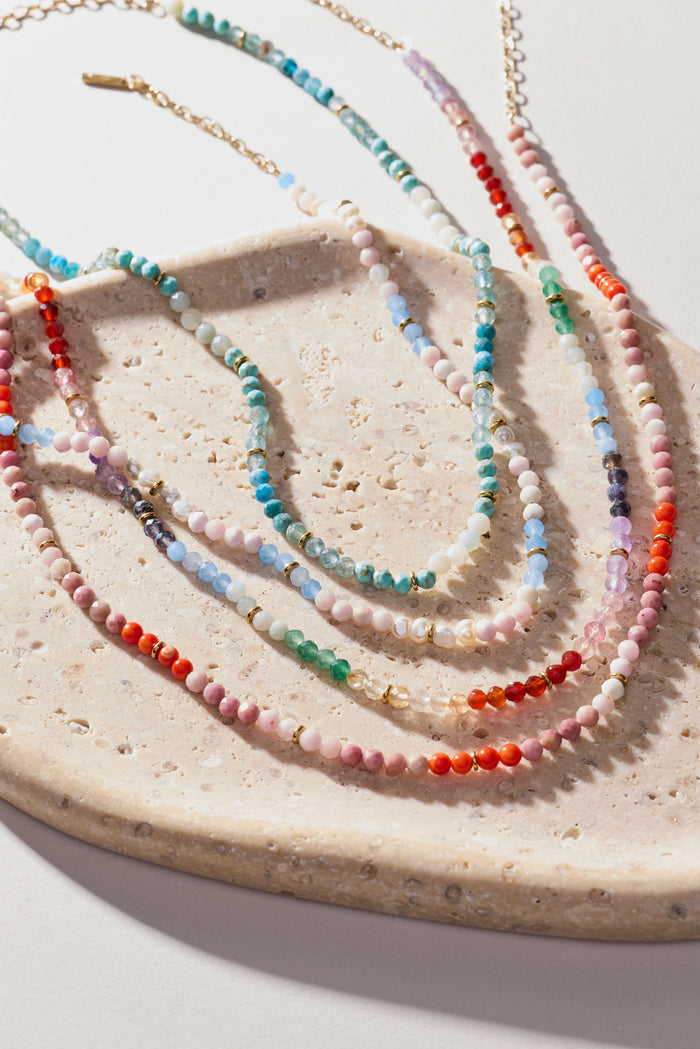 Rainbow Ombre Semi-Precious Beaded Necklace
