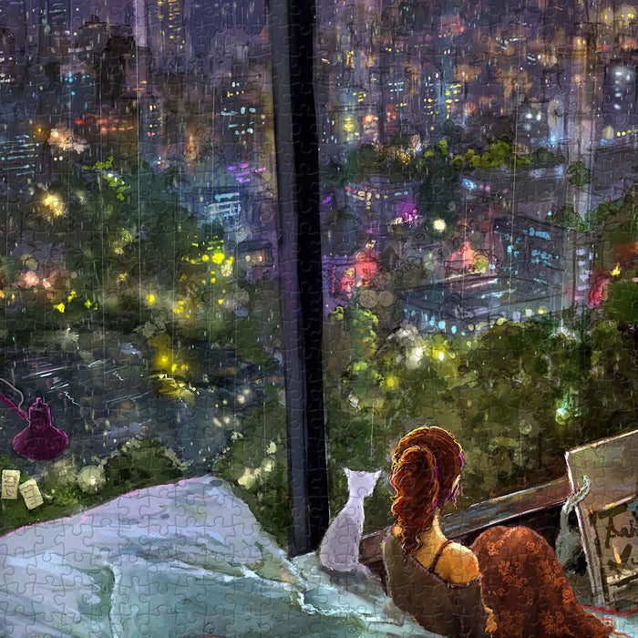 Embracing the calm of a rainy night, enjoying the solitude in silence. You’ll Always Get There with PieceRelax.