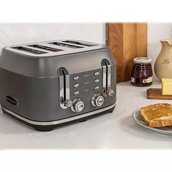 Rangemaster RMCL4S201GY Classic 4 Slice Toaster - Grey Grey
