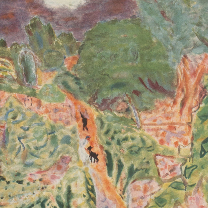 Rare Vintage 1944 Bonnard Landscape “Chemin Montant” French Art Print