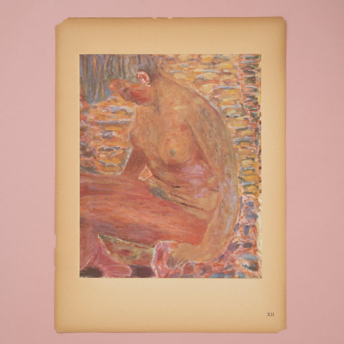 Rare Vintage 1944 Bonnard Portrait “Nu Sombre” French Art Print