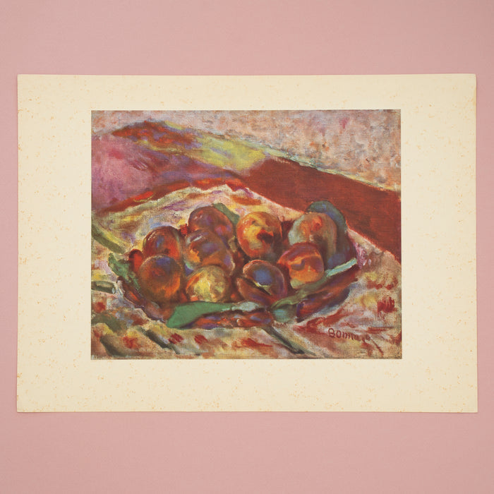 Rare Vintage 1946 Bonnard Still Life "Les Pêches” Swiss Art Print