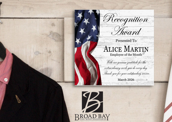 Recognition Award Plaque - Personalized Employee Appreciation & Service Gift