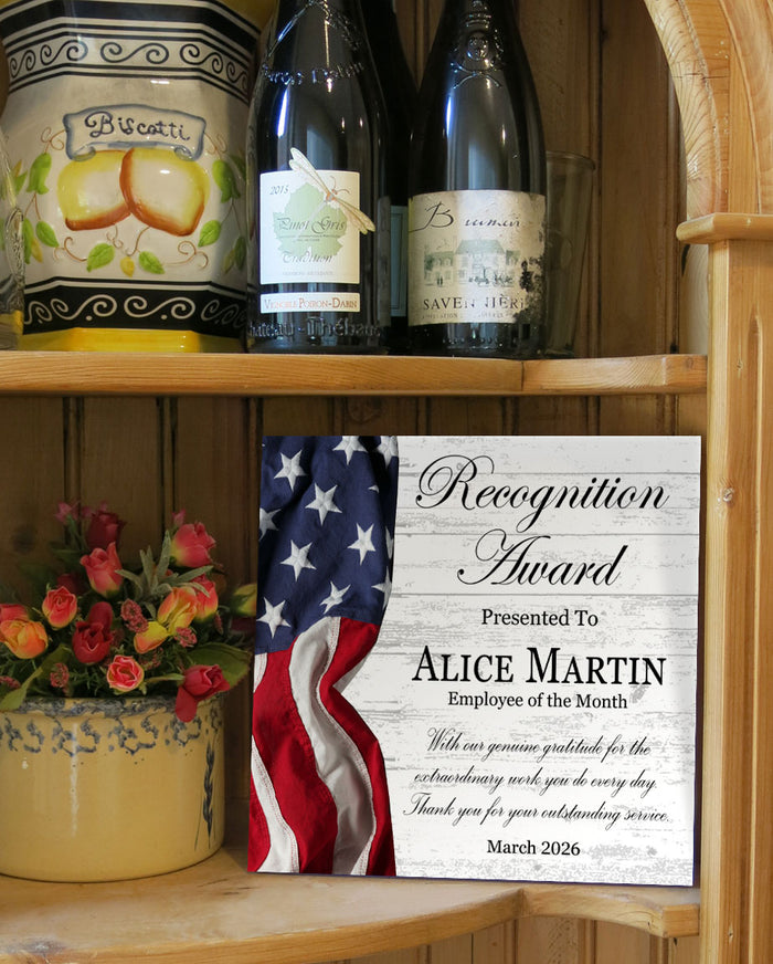 Recognition Award Plaque - Personalized Employee Appreciation & Service Gift