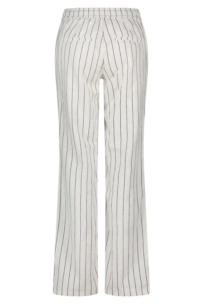 Red Button SRB4441A Colette Cotton Linen Stripe Trouser 79 cm Navy - Dotique
