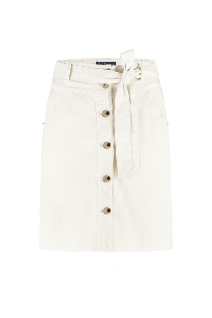 Red Button SRB4576A Birdie Skirt Cotton Linen 51 cm Off White - Dotique