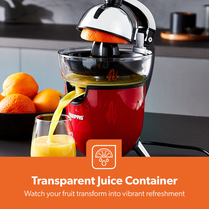 Red Dual-Cone 'Retrovive' Electric Juicer Extractor