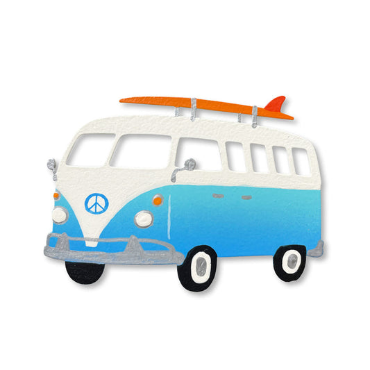 Retro Van w/ Surfboard Magnet