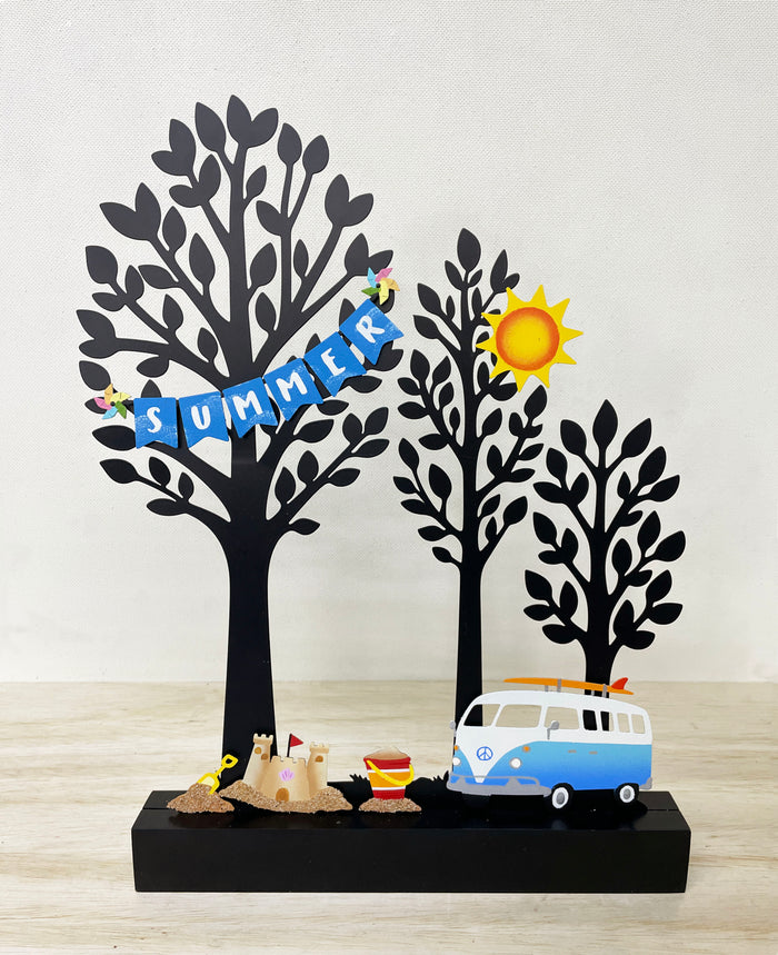 Retro Van w/ Surfboard Magnet