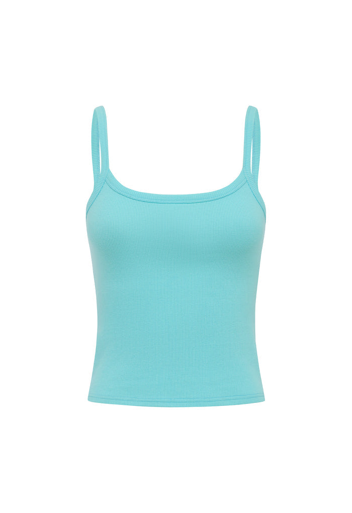 Ribbed Singlet Turchese