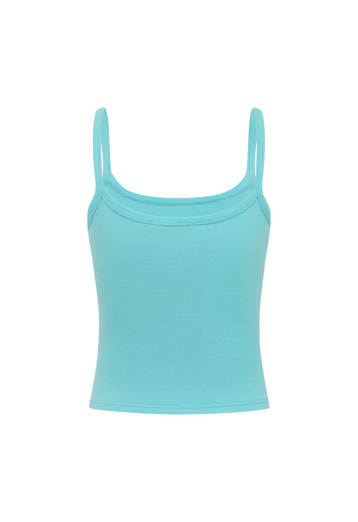 Ribbed Singlet Turchese