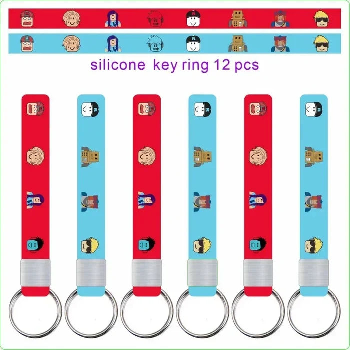 Roblox Game Anime Figure Wristband & Keychain Set – Student Jewelry Accessory