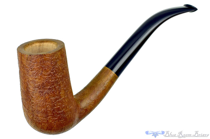Blue Room Briars is proud to present this Ron Powell Pipe 1/4 Bent Sandblast Chimney Stack Billiard