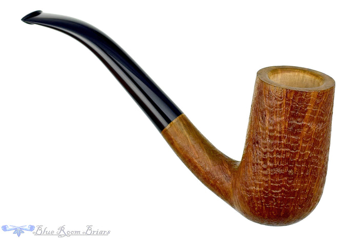 Blue Room Briars is proud to present this Ron Powell Pipe 1/4 Bent Sandblast Chimney Stack Billiard