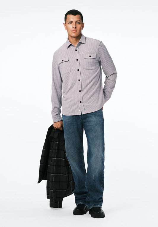 Buffalo Men Shirts Grey Woven Woven Long Sleeve Flannel Classic Collar
