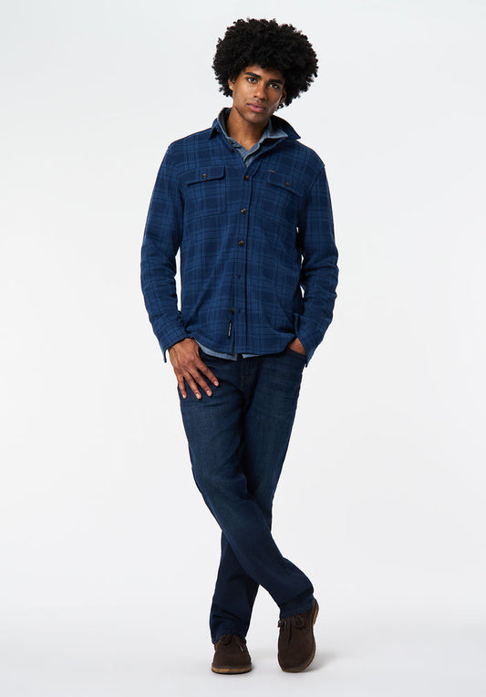Buffalo Men Shirts Blue Woven Woven Long Sleeve Flannel Classic Collar