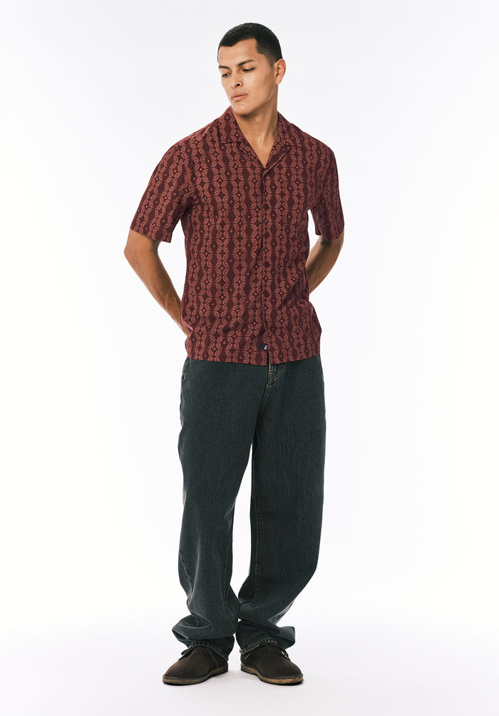 Buffalo Men Shirts Brown Woven Woven Long Sleeve Lightweight Woven Fabric Spread Collar