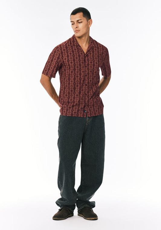Buffalo Men Shirts Brown Woven Woven Long Sleeve Lightweight Woven Fabric Spread Collar