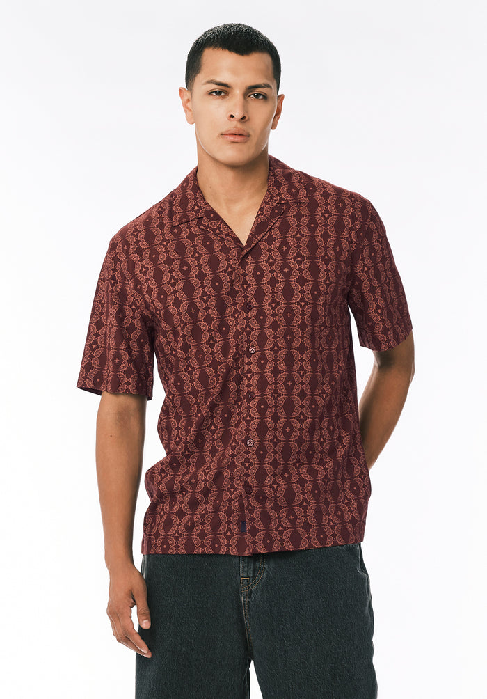Buffalo Men Shirts Brown Woven Woven Long Sleeve Lightweight Woven Fabric Spread Collar