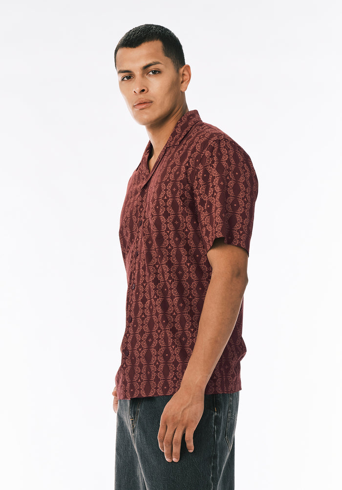 Buffalo Men Shirts Brown Woven Woven Long Sleeve Lightweight Woven Fabric Spread Collar