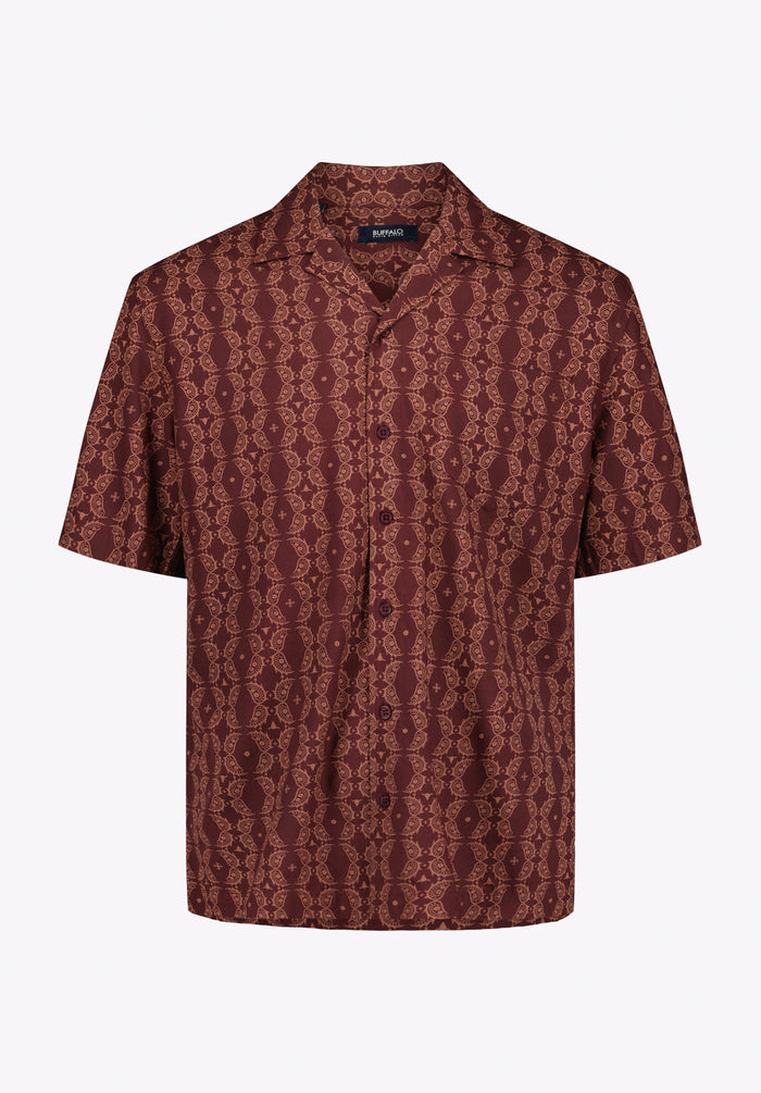 Buffalo Men Shirts Brown Woven Woven Long Sleeve Lightweight Woven Fabric Spread Collar