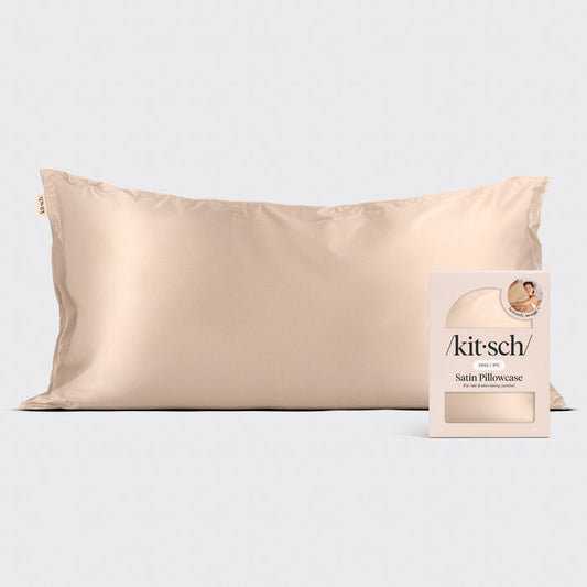 KITSCH Champagne King Satin Pillowcase — hero view