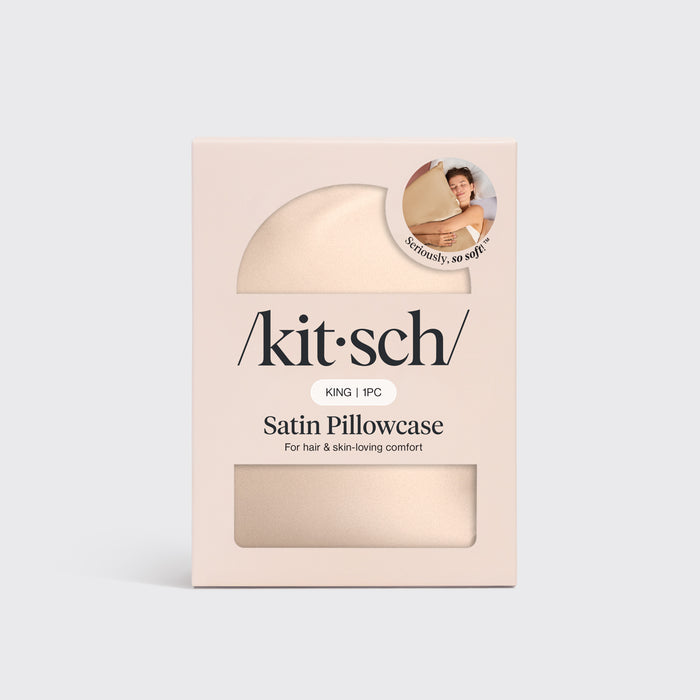 KITSCH Champagne King Satin Pillowcase lifestyle shot