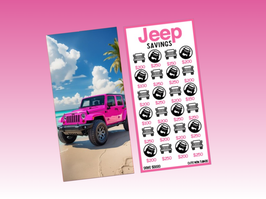 Savings Insert & Envelope Bundle | Dark Pink Jeep