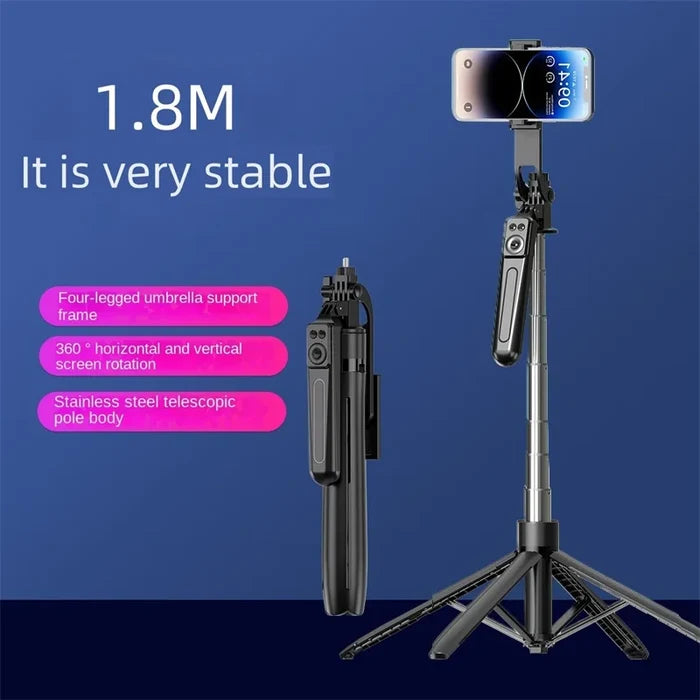 Extendable phone tripod with remote.