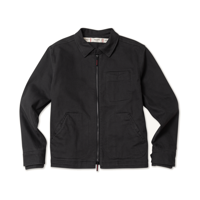 Service Jacket in Steel Twill and Teolai Flannel Obsidian
