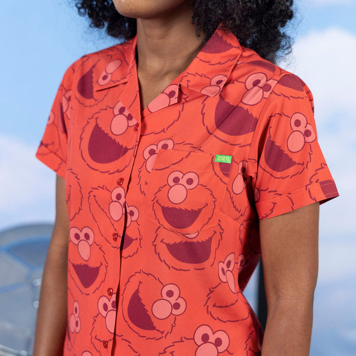 RSVLTS Sesame Street Women's Short Sleeve Shirt Sesame Street "Elmo Everywhere" – Women's  KUNUFLEX Short Sleeve Shirt Sesame Street "Elmo Everywhere" – Women's  KUNUFLEX Short Sleeve Shirt