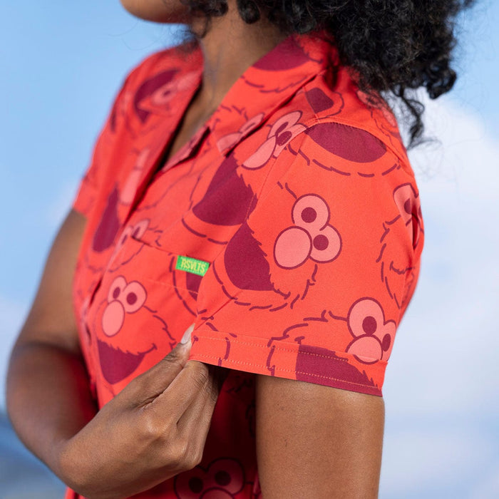 RSVLTS Sesame Street Women's Short Sleeve Shirt Sesame Street "Elmo Everywhere" – Women's  KUNUFLEX Short Sleeve Shirt Sesame Street "Elmo Everywhere" – Women's  KUNUFLEX Short Sleeve Shirt