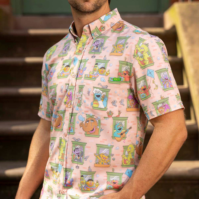 RSVLTS Sesame Street Short Sleeve Shirt Sesame Street "Welcome to the Neighborhood" – KUNUFLEX Short Sleeve Shirt Sesame Street "Welcome to the Neighborhood" – KUNUFLEX Short Sleeve Shirt