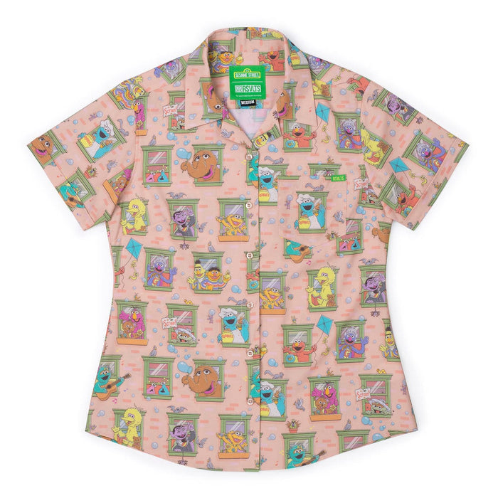 RSVLTS XS Sesame Street Women's Short Sleeve Shirt Sesame Street "Welcome to the Neighborhood" – Women's KUNUFLEX Short Sleeve Shirt Sesame Street "Welcome to the Neighborhood" – Women's KUNUFLEX Short Sleeve Shirt