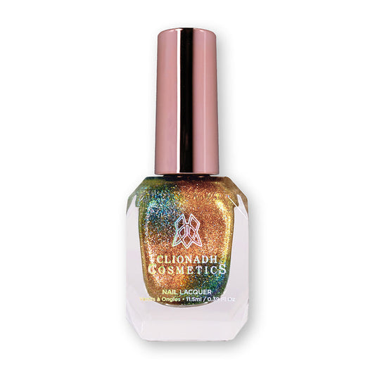 Nail Polish bottle containing Shock Nail Lacquer on a white background.