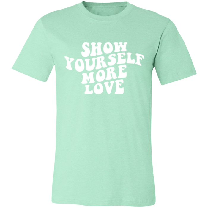 Show Yourself More Love graphic t-shirt in Heather Mint
